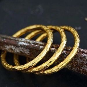 Handmade 3 Stacked Gold Ring Set (Ring Size 4.5)